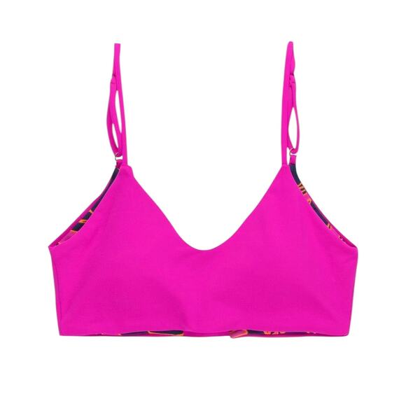 NWOT! Maaji Hibiscus Pink Reversible Bralette Bikini Top  L - Picture 6 of 10